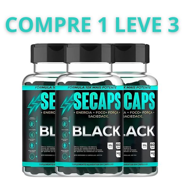 Secaps Black Original 60 Cápsulas - Compre 1 Leve 3 + Frete Grátis