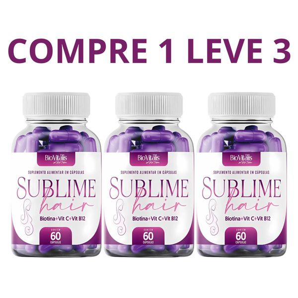 Sublime Hair Original 60 Cápsulas - Compre 1 Leve 3 + Frete Grátis